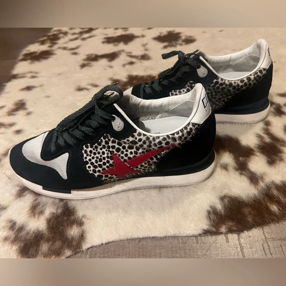 Golden Goose Animal Print with Red Star Accent Marathon Runners size 39 - Picture 2 of 11